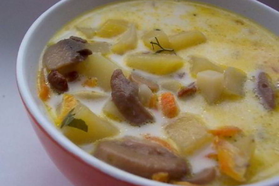 Рецепт сырного супа со свининой