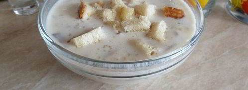 сырный супчик с грибами и гренками. Шаг 4