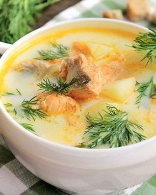 Уха из форели по-фински со сливками