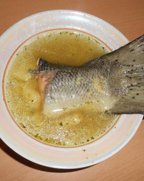 Уха из семги с пшеном