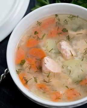 Уха с семгой