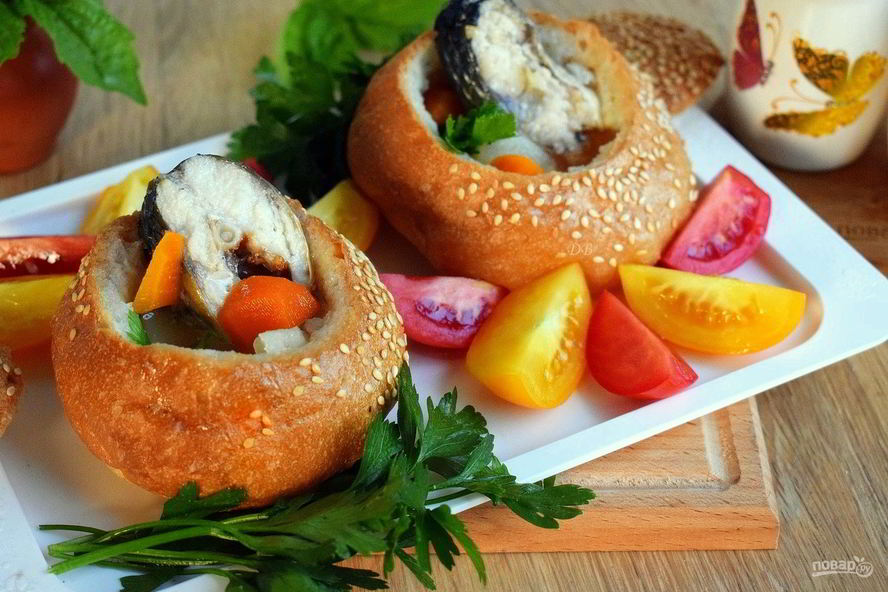 Рецепт ухи в хлебном горшочке