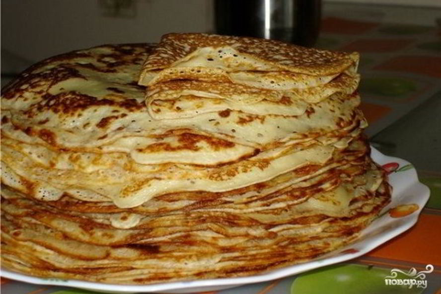 Рецепт блинчиков на ряженке тонкие