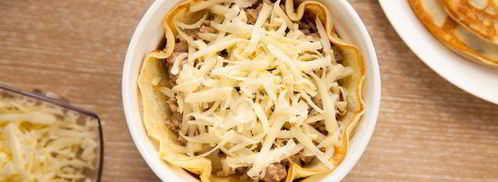 блинчики с фаршем под сырной корочкой. Шаг 7