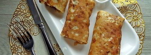 блинчики с колбасой и сыром. Шаг 12