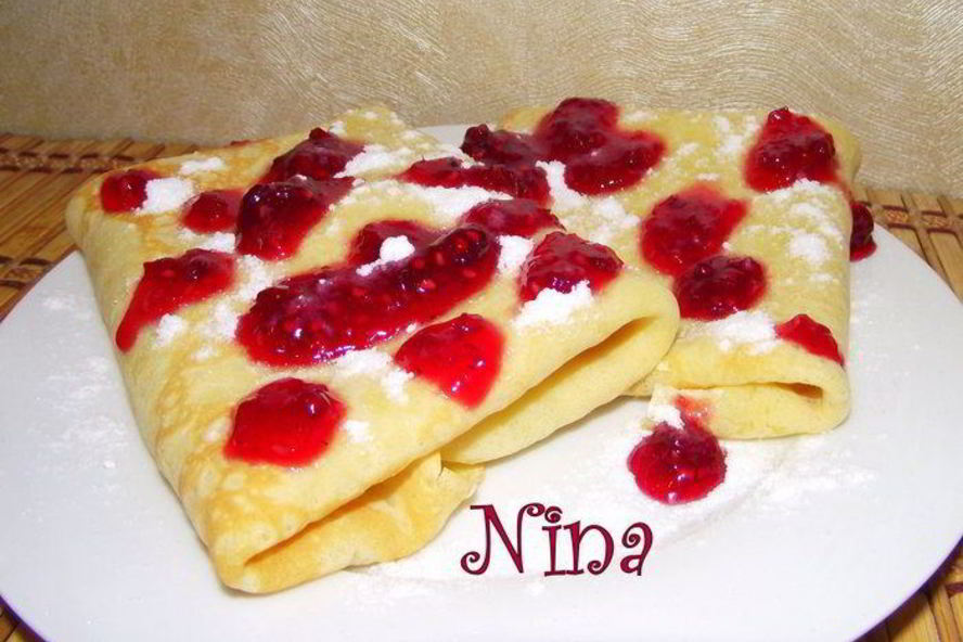 Рецепт блинчиков с сыром и вишней