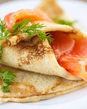 Блины с форелью