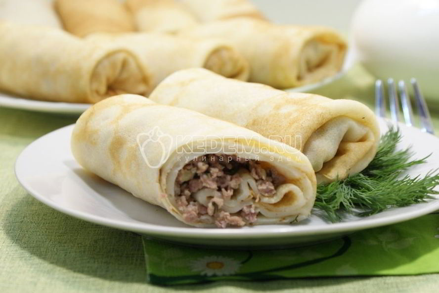 Рецепт блинов с мясом