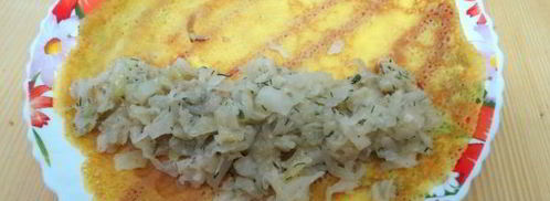 нежные блинчики с капустой. Шаг 15