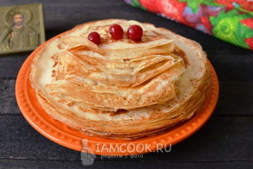 Рецепт постных тонких блинов с дырочками