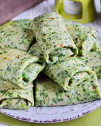 Шпинатные блины с печенью