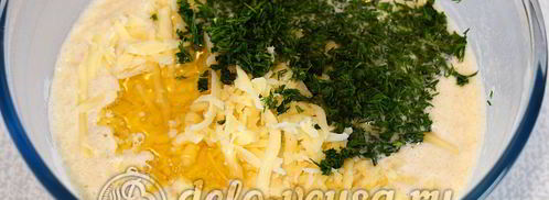 сырные блины с зеленью. Шаг 4