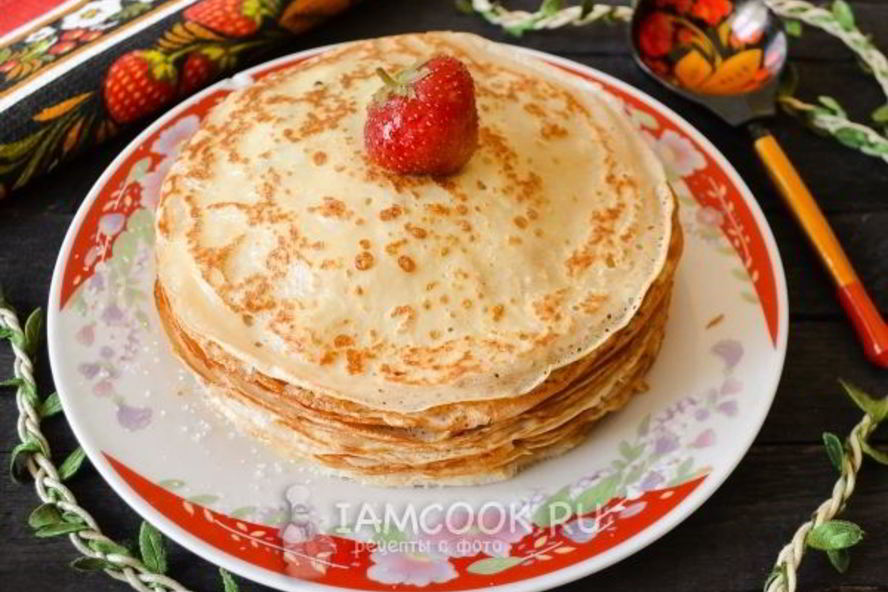 Рецепт тонких дрожжевых блинов на молоке