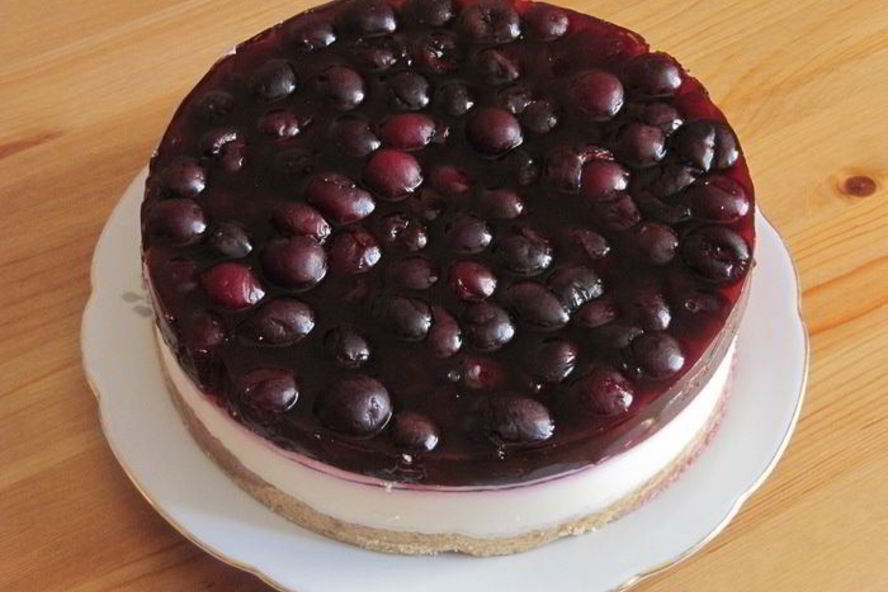 Рецепт творожного чизкейка с вишней без выпечки