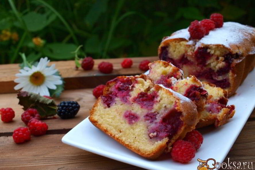 Рецепт кекса с ежевикой и малиной