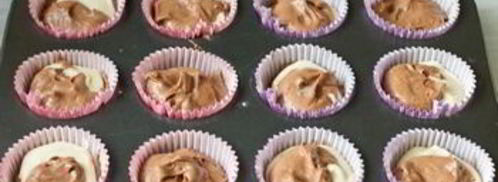 шоколадно-лимонные мраморные кексы. Шаг 7