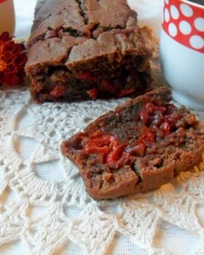 Шоколадный кекс с вишней на кефире