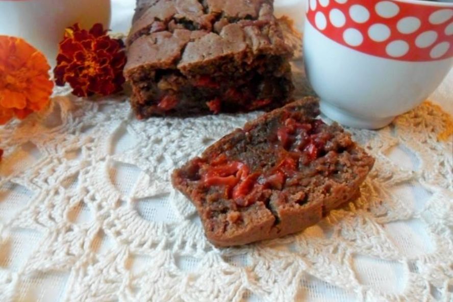 Рецепт шоколадного кекса с вишней на кефире