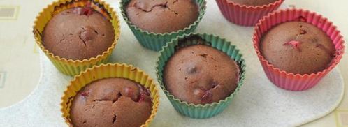 шоколадные кексы с вишней. Шаг 6