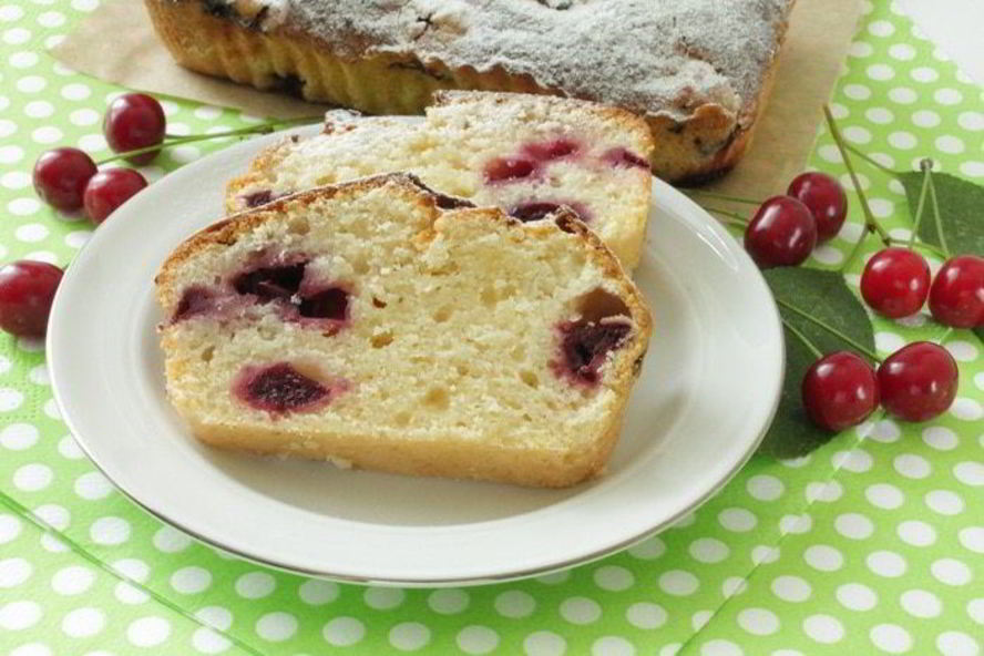 Рецепт творожного кекса с вишней