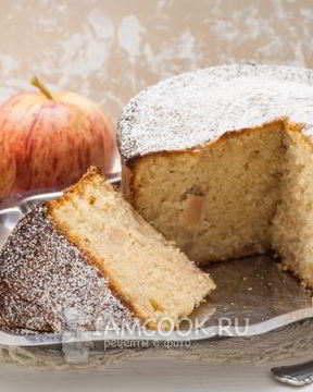 Творожный кекс с яблоками
