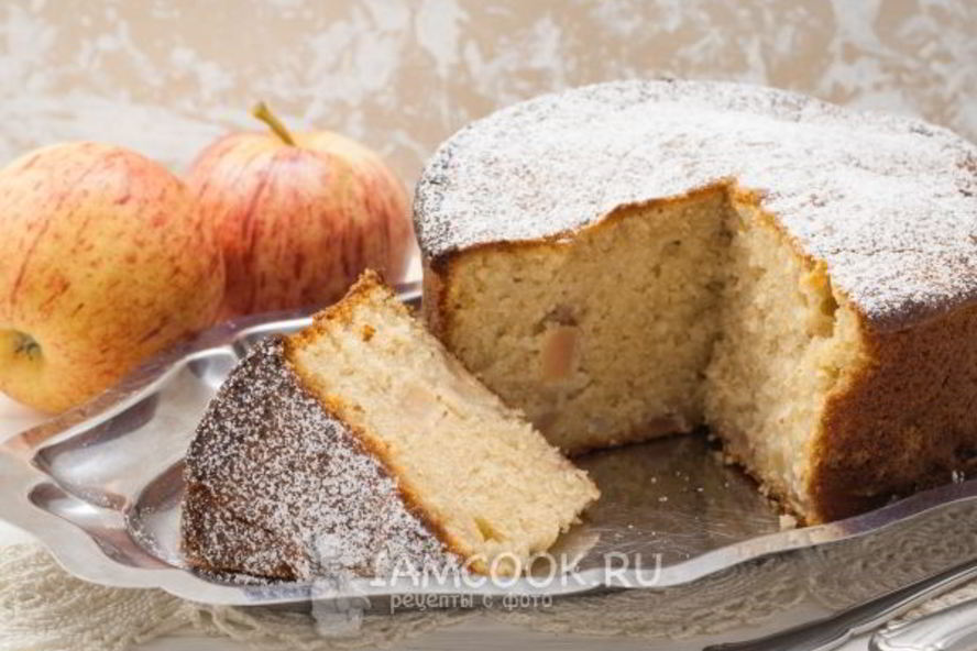 Рецепт творожного кекса с яблоками