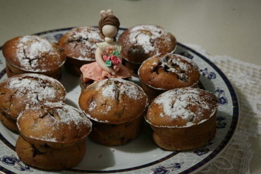 Рецепт ванильных кексов с ежевикой