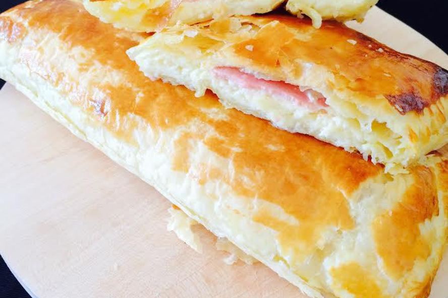 Рецепт слоеного хачапури с ветчиного