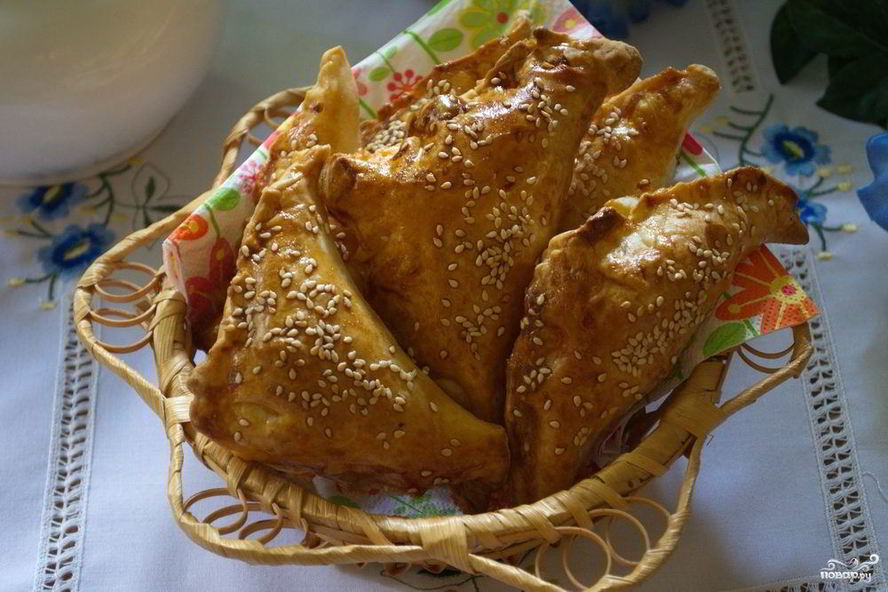 Рецепт конвертиков из бездрожжевого слоеного теста