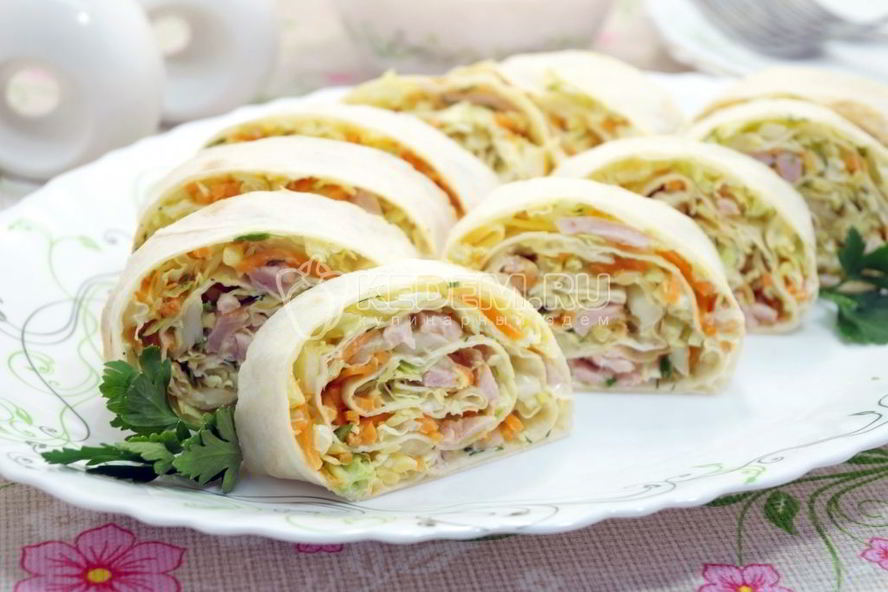 Рецепт быстрой закуски из лаваша