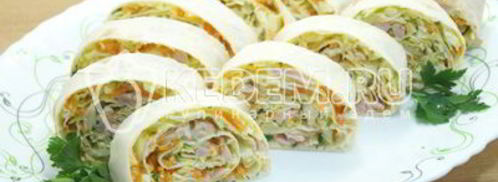 быстрая закуска из лаваша. Шаг 7