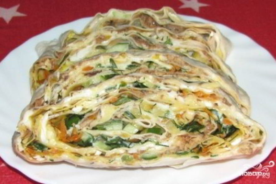 Рецепт лаваша с консервой