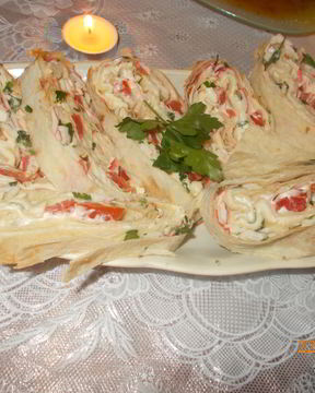 Лаваш с крабовыми палочками