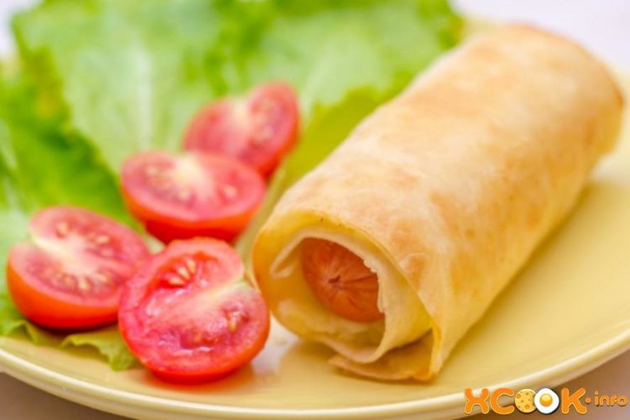 Рецепт лаваша с сосиской и сыром