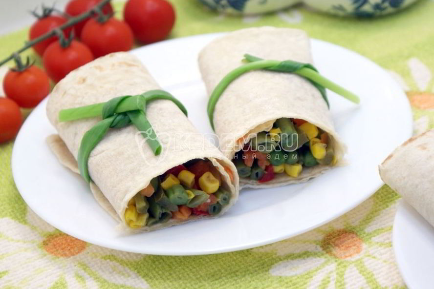 Рецепт овощей в лаваше