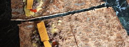 жареный лаваш с картофелем и фаршем. Шаг 4