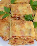 Жареный лаваш с начинкой на сковороде