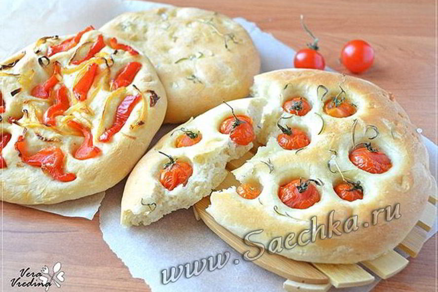 Рецепт фокаччи с помидорами и перцем