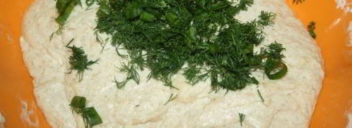 хлебные лепешки в духовке с луком и укропом. Шаг 4