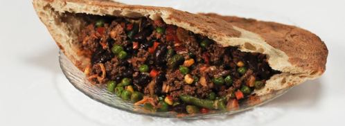 лепешка с мексиканской смесью и говядиной. Шаг 2