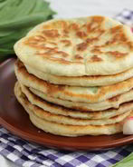 Лепешки с черемшой и адыгейским сыром