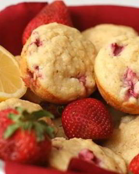 Клубнично-лимонные маффины с рикоттой