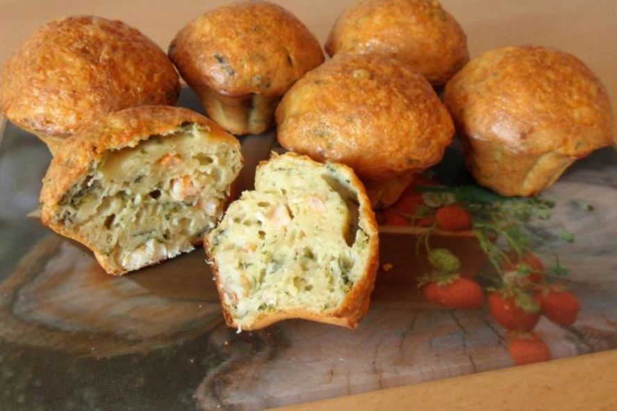 Рецепт маффинов с креветками и шпинатом