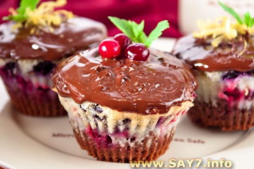 Рецепт маффинов с маскарпоне и ягодами