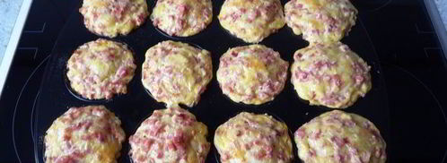 маффины с сыром и ветчиной из дрожжевого теста. Шаг 2