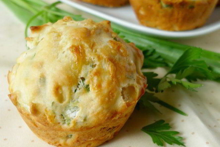 Рецепт маффинов с сырома и зеленью