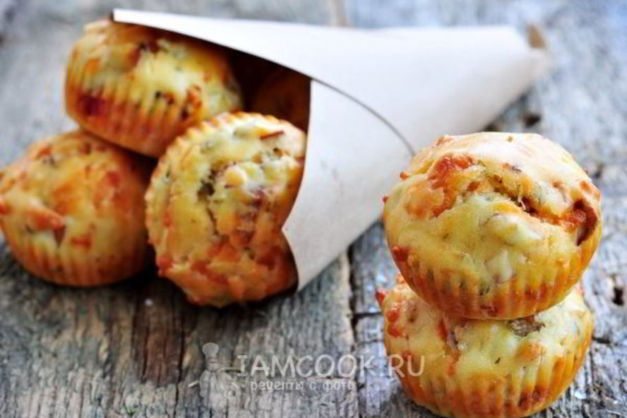 Рецепт маффинов с ветчиной и сыром