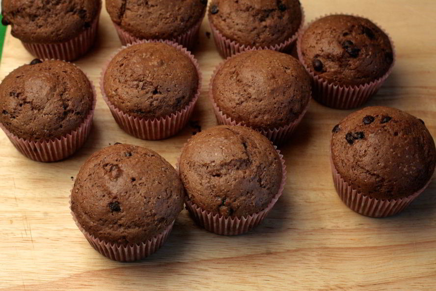 Рецепт шоколадных маффинов с бананом