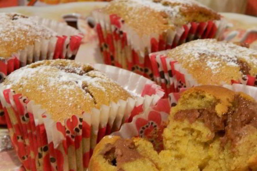 Рецепт тыквенных маффинов с нутеллой и сыром