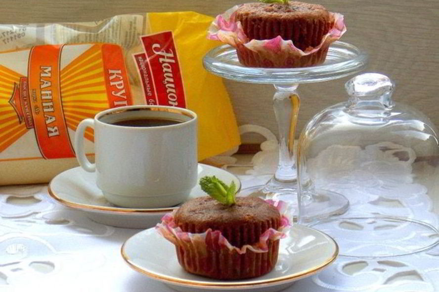 Рецепт маффина-манника шоколад в шоколаде